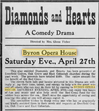 Byron Opera House - April 1918 Ad